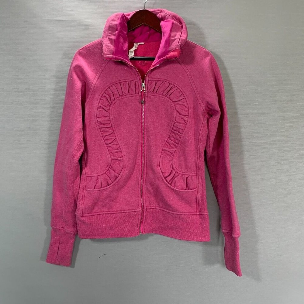 lululemon athletica Pink Full-Zip Ruffle Detail Jacket